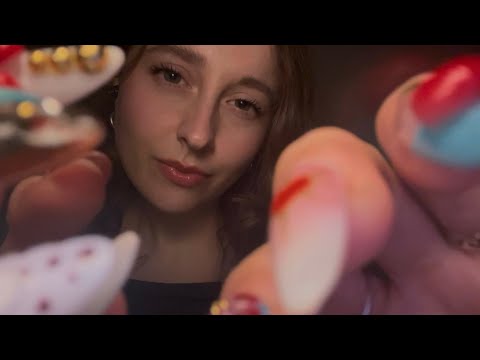 ASMR intense tascam mouth sounds with gentle camera taps (layered sounds)