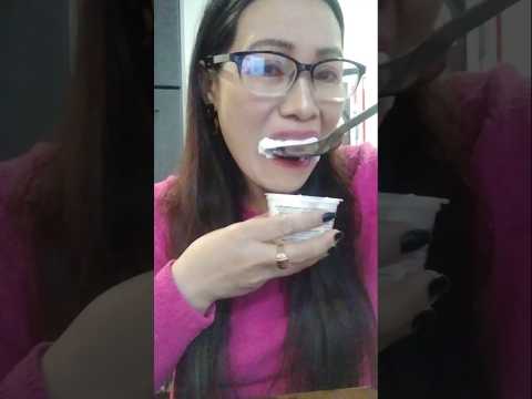 BIG SPOON OF YOGURT #mukbang #everyone #shortsfeed #food #challenge #bigmouth