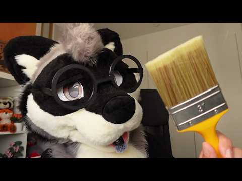 [Furry ASMR] Raccoon Spit Painting 🎨 | Brushes & Personal Attention