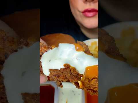 CRISPY CHICKEN STRIPS WITH RANCH #asmr #chicken #mukbang