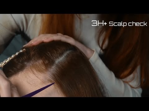 ASMR scalp check 3 hours + for sleep and relaxation - no talking
