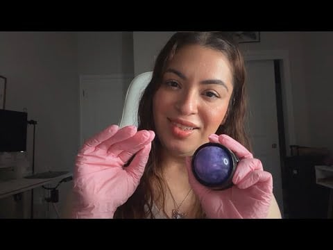 ASMR| Personal trainer gives you a upper body massage BUT lowkey flirts with you 🤭😏- glove sounds 