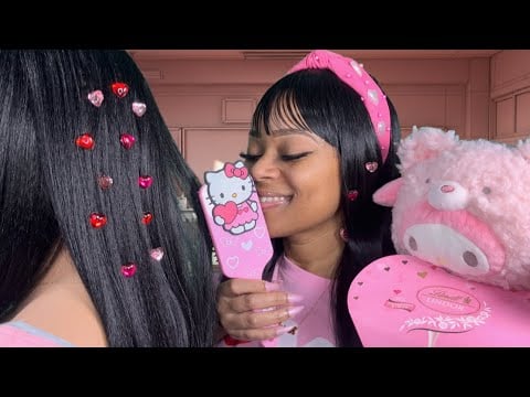 ASMR |💝Girl Who Is Secretly OBSESSED With You Pampers You In Class For Valentine's Day | Hairplay 