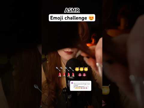 Emoji challenge ASMR😴 Lipgloss, tapping, wooden spoon🍯 I missed smth 😑