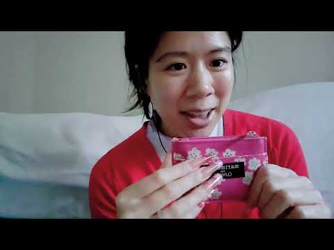 ASMR - Whats in my pouch bag (Tingly Tapping + Rambling to you)  🥰🤍🤭