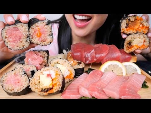 O-TORO + AKAMI SASHIMI SUSHI (ASMR EATING SOUNDS) NO TALKING | SAS-ASMR