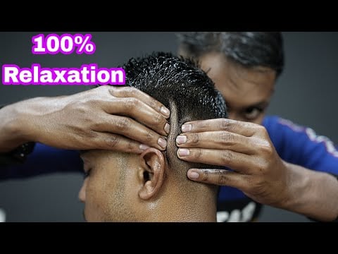 Head Scratching Best ASMR Head Massage With Forehead Tapping | Neck Crack | Heavy Oil Head Massage