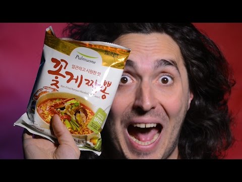 ASMR 풀무원 라면 먹방 Pulmuone Crab 게 Ramen Review