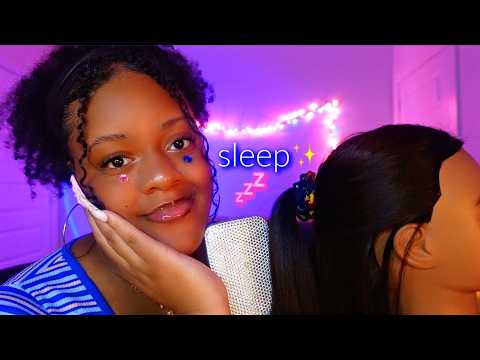 ASMR Brushing & Playing With Your Hair Until You Sleep 🎀💗~ (Just Sleep..♡)