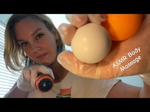 [ASMR] Fast & Aggressive Upper Body Massage ( Gloves, Roller Ball, Roller, Ping Pong Ball) + Lotion