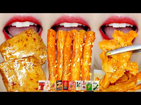New Chinese Food & Malatang Lip Eating ASMR 신상 중국 간식 & 마라탕 이모지 입술 먹방 Mukbang Sounds