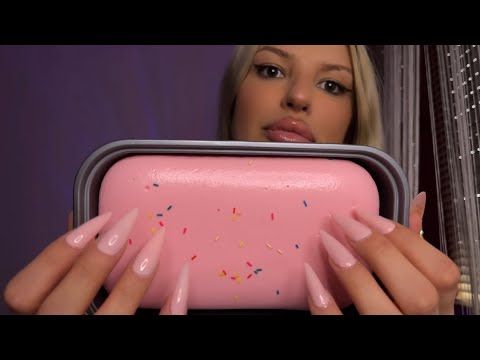 Sticky ASMR Sounds 💖 Squishing & Tapping on a fake Sticky Cake 🍰 No Talking 