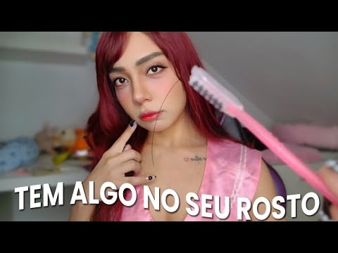 ASMR TEM ALGO ESTRANHO NO SEU ROSTO, Hay algo en tu cara, There's something on your face #ASMR 