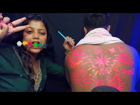 ASMR | Duel Tone Relaxing Back Painting | 🎨✨