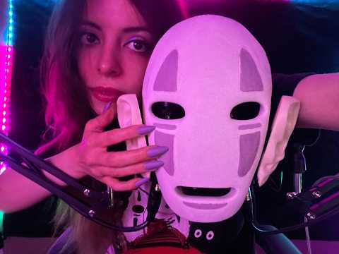 ASMR LIVE 🖤 No-Face Mask Tapping (Spirited Away) | Personal Attention Face Touching Sounds  (Nails)