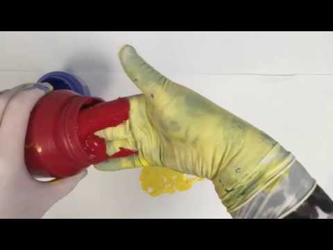 Latex Gloves👏 Layering👋 with thick🎨 Paint [[ASMR]]