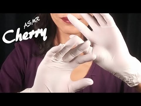【ASMR】White Latex Gloves triggers and hand movements 흰 라텍스 장갑 방아쇠와 손 운동 / 白いゴム手袋でハンドムーブメント