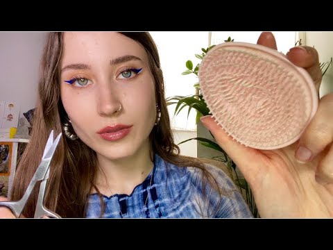 asmr | personal attention triggers (hair brushing/cutting & plucking)