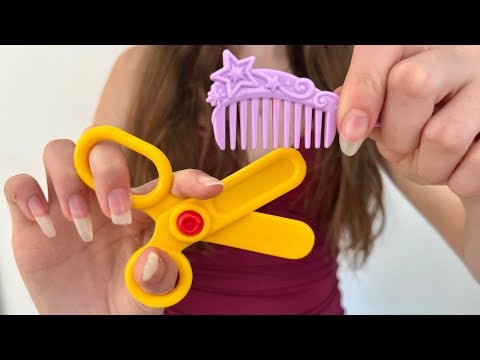 ASMR Cutting your hair using toy equipment | hair brushing | camera combing | imaginary hair