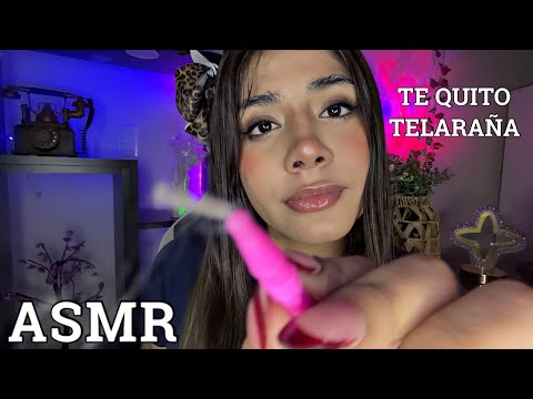 ASMR ESPAÑOL / TIENES ALGO EN TU CARITA + TE LO QUITO (TELARAÑA) + Atención Personal EXTREMA