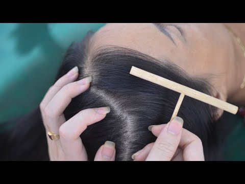ASMR Scalp Scratching With Wooden Tools, Relaxing Hair Play, Hair Tingles For Relaxation