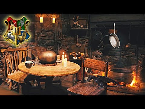 Hagrid's Hut [ASMR] ⚡ Harry Potter Ambience 🥚 Dragon egg  🔥 Cozy Fire 🍵 Warm Tea