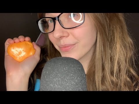 ASMR Playing With Orange Slime (No Talking)