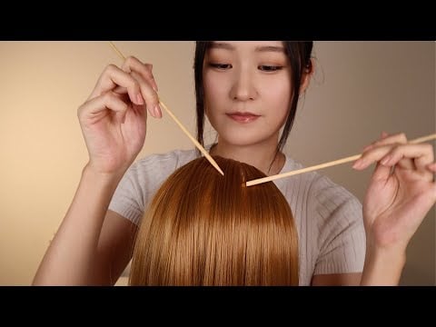 ASMR Lice Check with Sticks | Gentle Scalp Exam, Scratching, Brushing & Massage for Sleep ✨