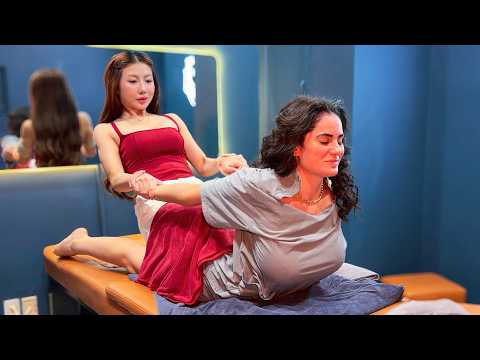 ASMR: VIP Barbershop Spa! Cucumber Facial, Ear Cleaning, Body Massage & Back Stretch