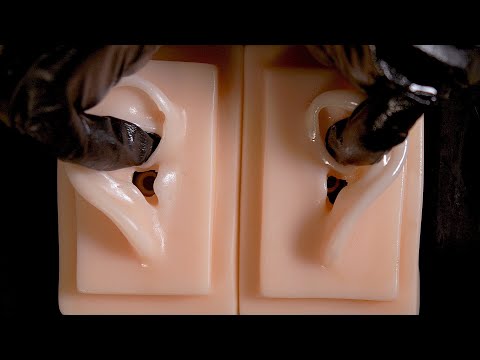 [ASMR] 0.25 times more sleep than you imagined Oil ear massage (subtitles, ear caps, vinyl gloves)