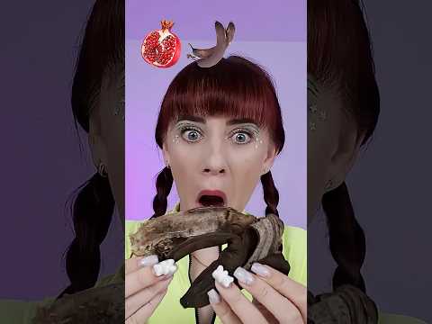 ASMR Eating Sounds Pomegranate, Banana #sour #sweet