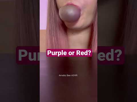 ASMR bubble gum chewing & blowing bubbles 👅💜❤️#bubblegum #chewingsounds #chewinggum #gumchewing