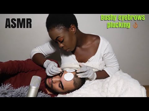 {ASMR} Eyebrow Tweezing - Extremly Tinglish Gloves & Plucking Sounds  😴