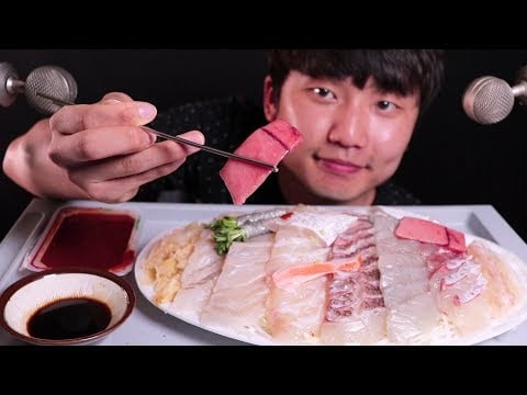 ASMR 회 리얼사운드 먹방 SASHIMI MUKBANG EATING SOUNDS