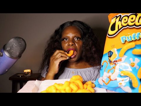 ASMR Cheese puffs | crispy sounds| snacks asmr (first mukbang)