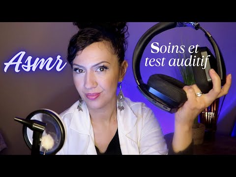 💤 ASMR ORL - nettoyage des oreilles et test auditif - sons binauraux