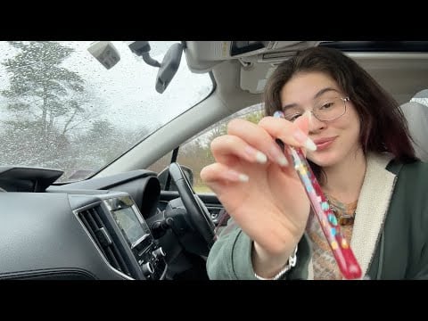 Asmr in my car on a rainy day