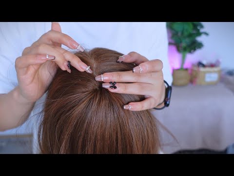 Scalp Scratching and Wet HairBrushing Hair ASMR for Sleep