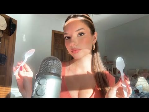 ⊹₊⟡ ASMR tingly trigger assortment (spoons, coconut rain, sticky tapping, mouth sounds, etc!) ⊹₊⟡