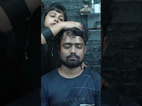 Chaitali Barber's Healing Touch: Oily Comb ASMR Massage for Migraine Relief #shorts