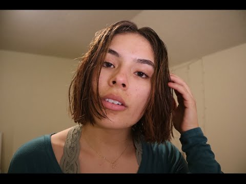 asmr cutting my hair (scissors, water sounds, brushing)