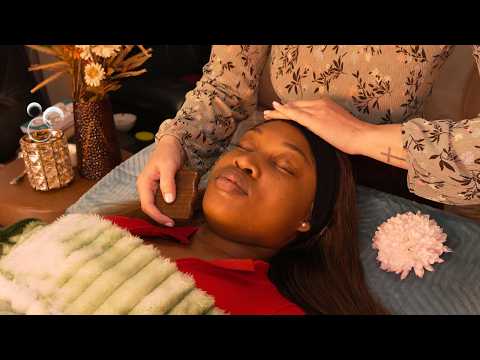 ASMR Sleepy Facial Spa Treatment 🫧 Face Mask 🫧 Oil Cleanse 🫧 Whispered