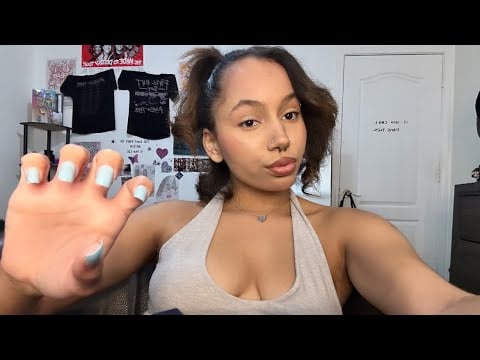 Up Close Fabric Scratching with Blue nails! (unedited asmr) 