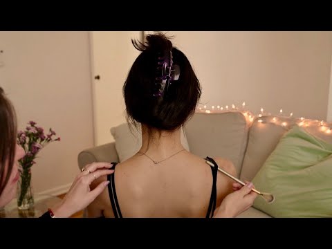 ASMR | Hair Play, Baby Hairs, Wood Comb, Back Scratch, Mini Rakes ✨ (No Talking, Real Person ASMR)