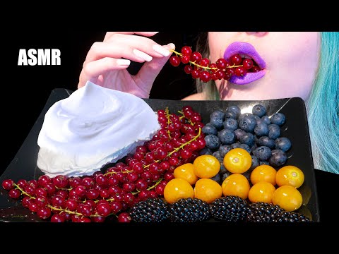 ASMR: FLUFFY WHIPPING CREAM & CRUNCHY BERRIES | Berry Platter 🍇 ~ Relaxing Eating [No Talking|V] 😻