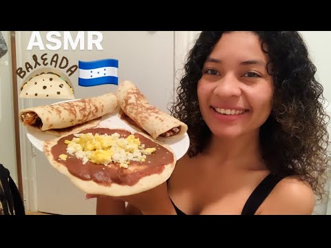 ASMR Español- COMIENDO BALEADAS HONDUREÑAS 🇭🇳