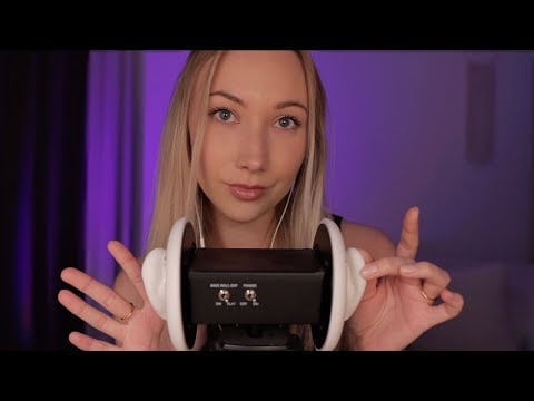 ASMR Ear to Ear Dry 3Dio MASSAGE | Ear Tapping, Pinching, Touching, Soft Whispers👂☁️