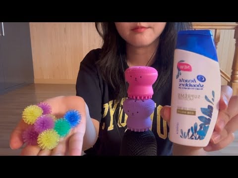 ASMR Soft and soothing triggers 😪 (roof top) / tapping, scratching, brushing 🎙️