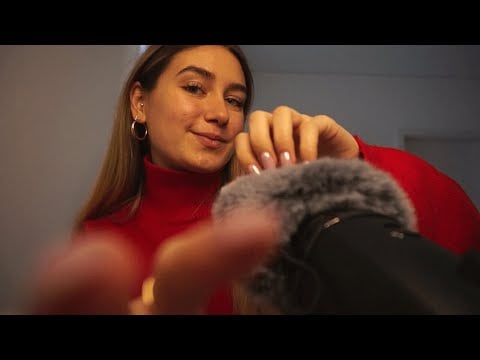 ASMR German, mic cover, scratching, tapping, yapping