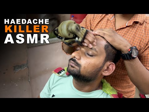 ASMR Heavy Oil Head Massage By Indian Barber (4K)